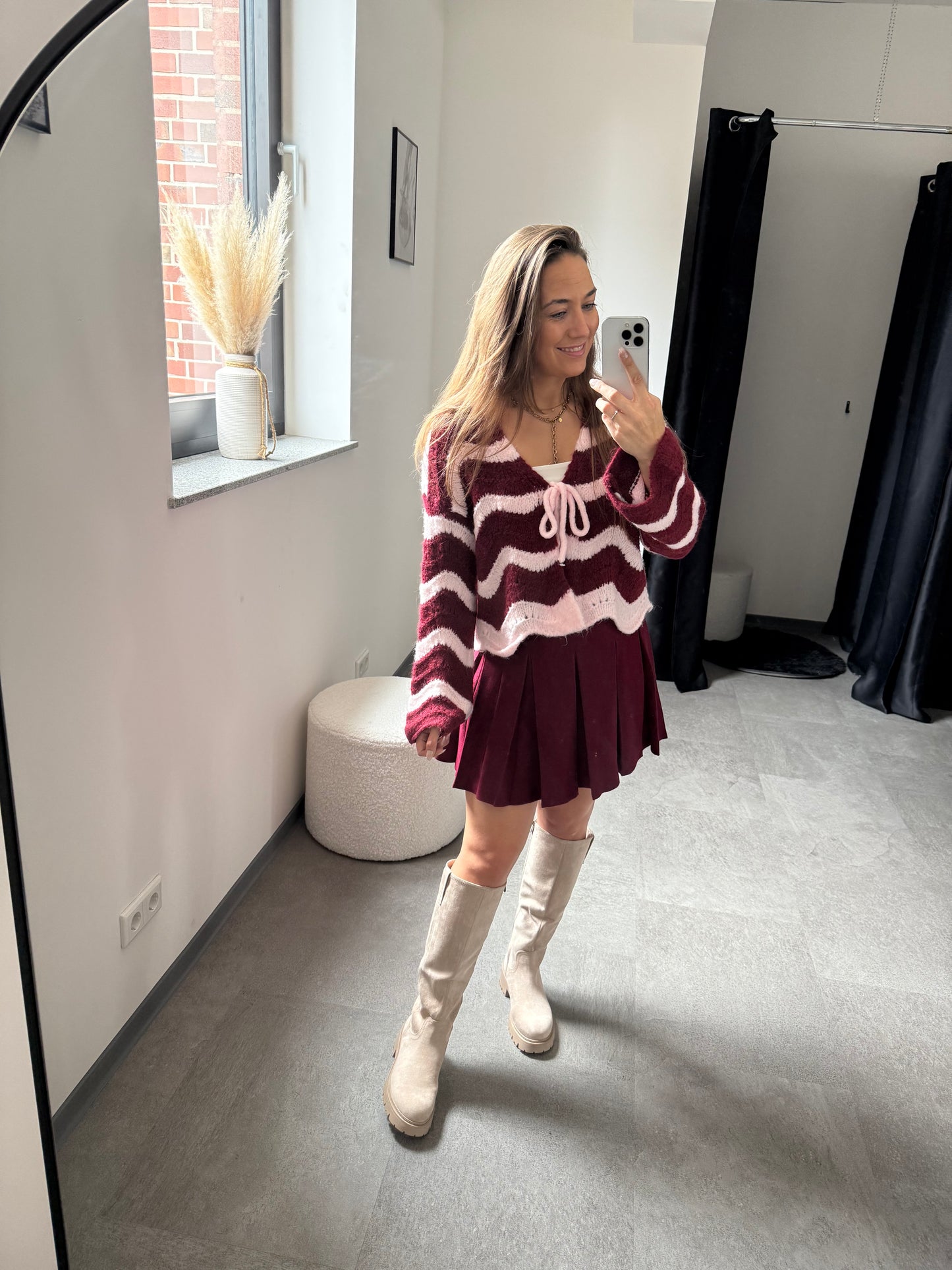 Cardigan -8089- rot/rosa
