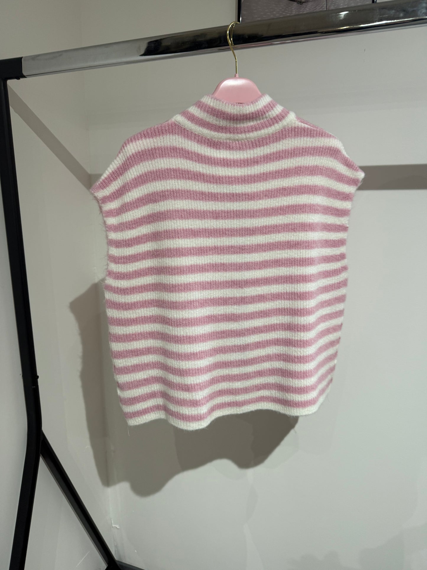 STRICKWESTE -1472- ROSA/CREME - Sarahs Modeboutique