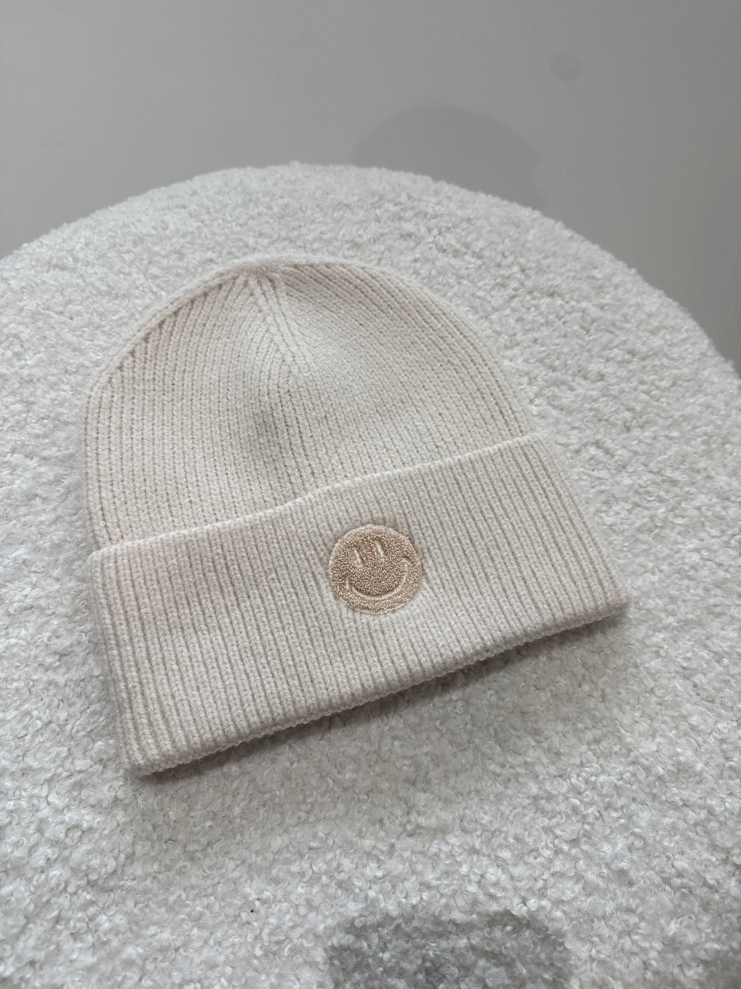 Mütze -1579- Smiley Creme