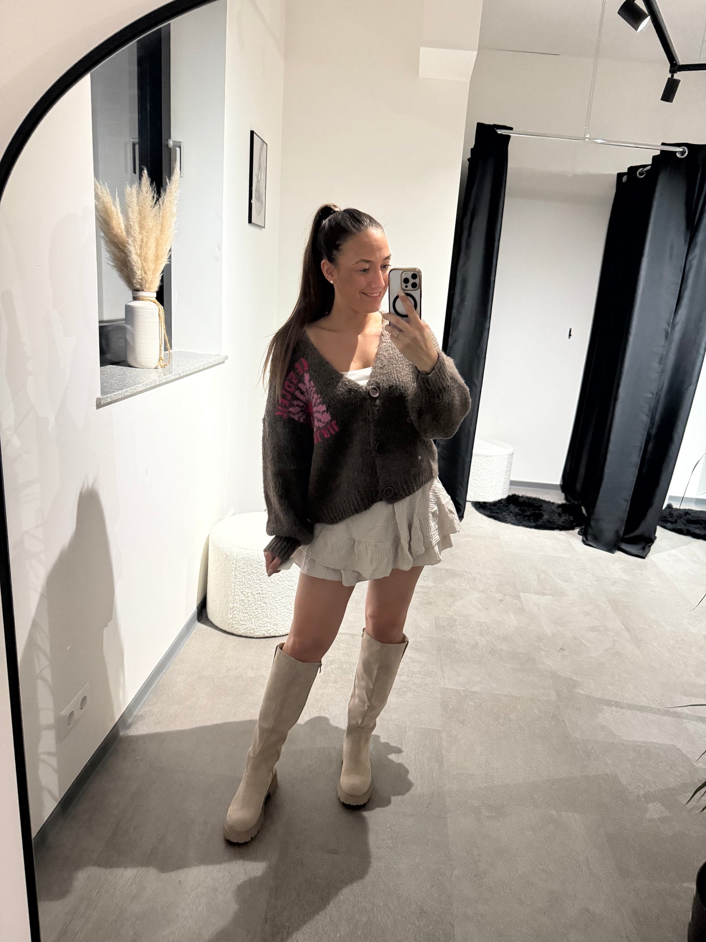 Strickjacke -5436- Braun