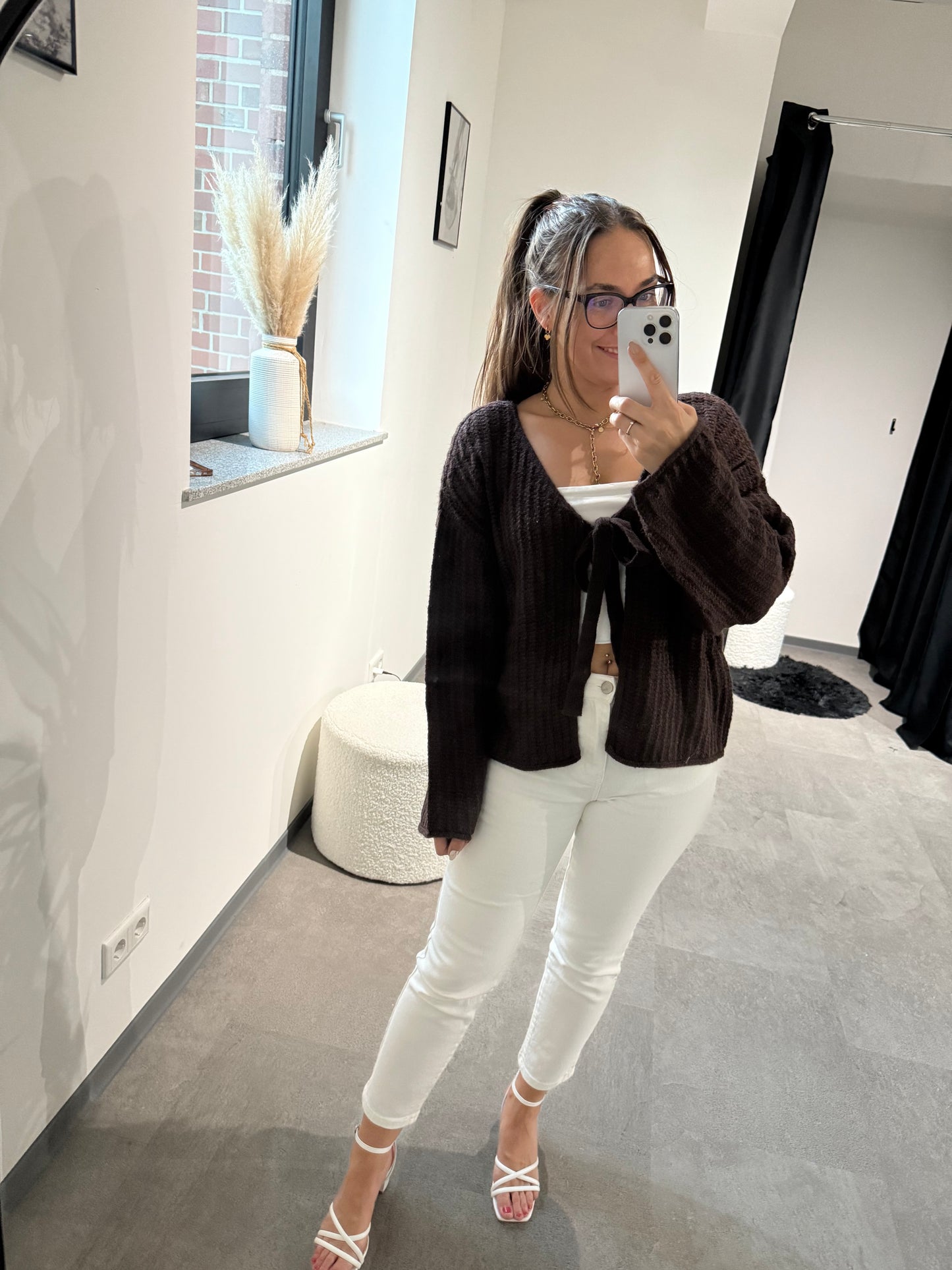 Cardigan braun -7366-