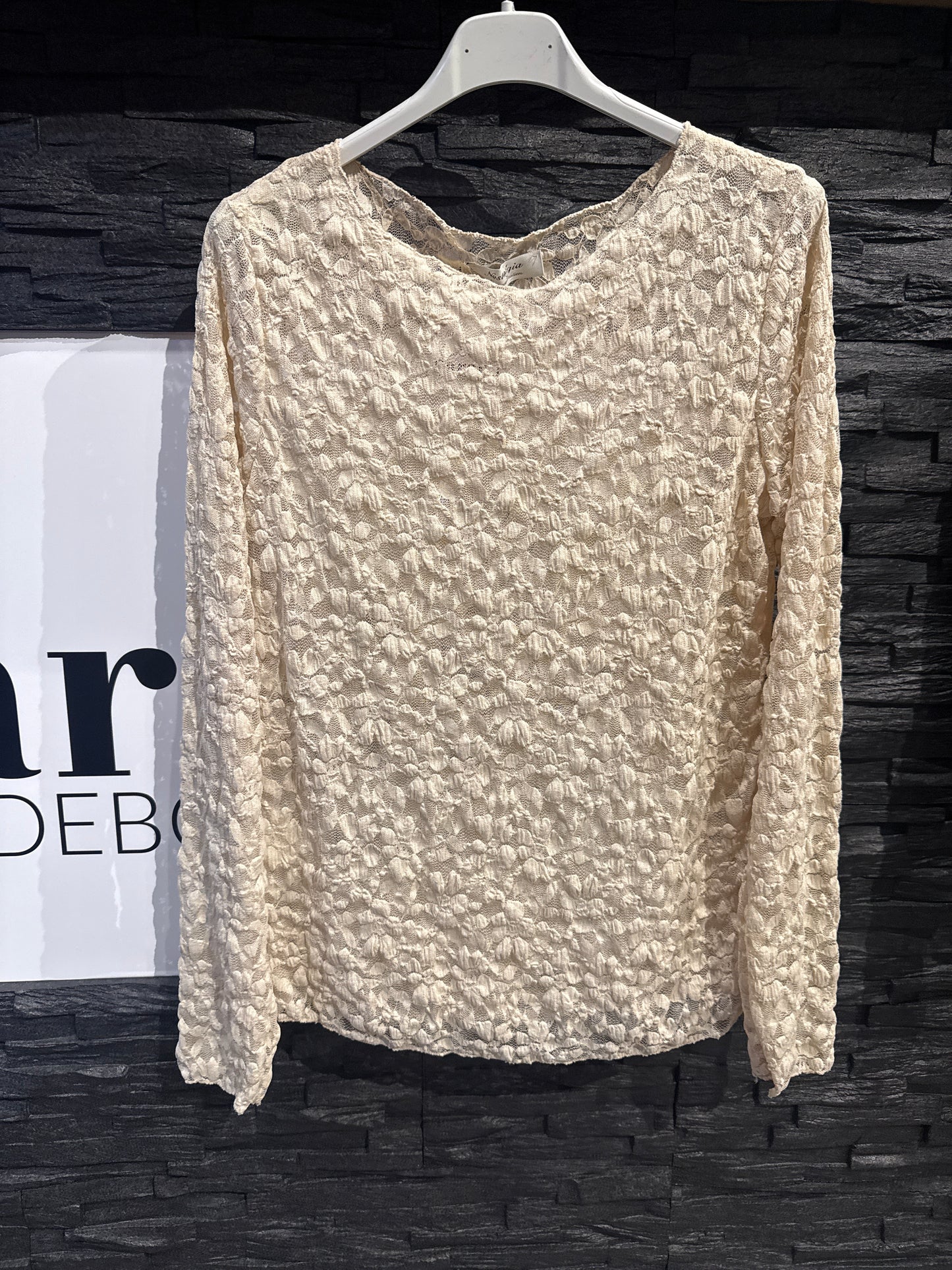 Spitzenshirt -1416- beige - Sarahs Modeboutique