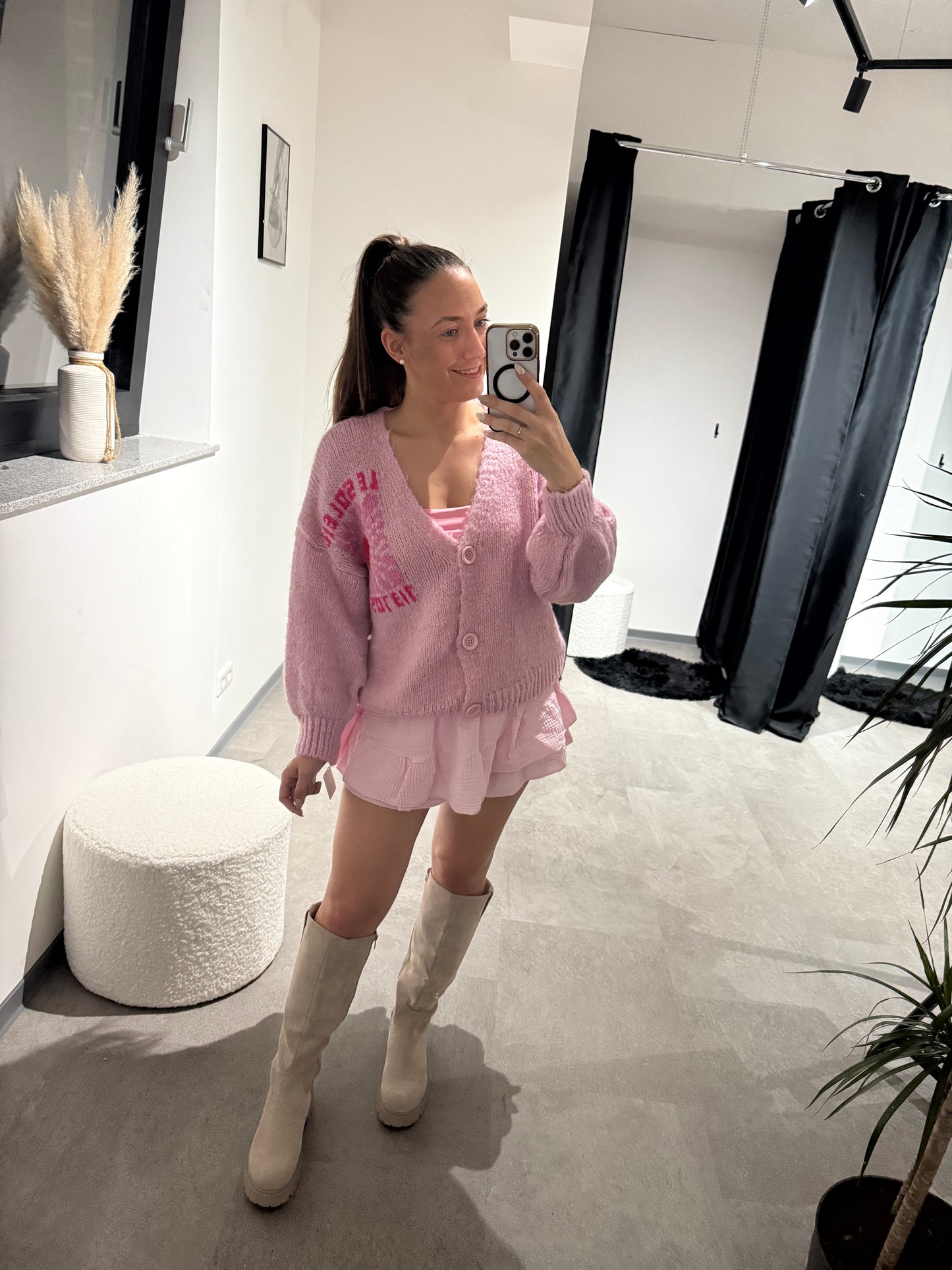 Strickjacke -5436- rosa