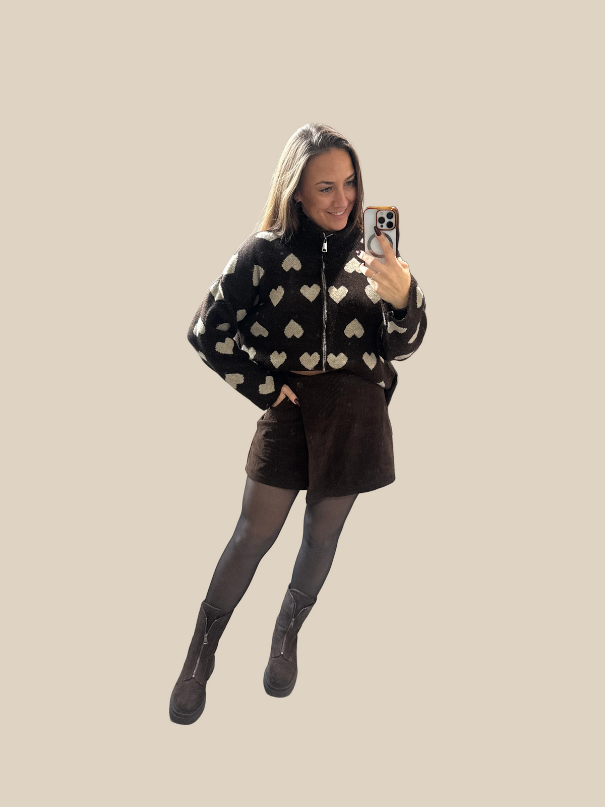 STRICKJACKE -4479- BRAUN - Sarahs Modeboutique