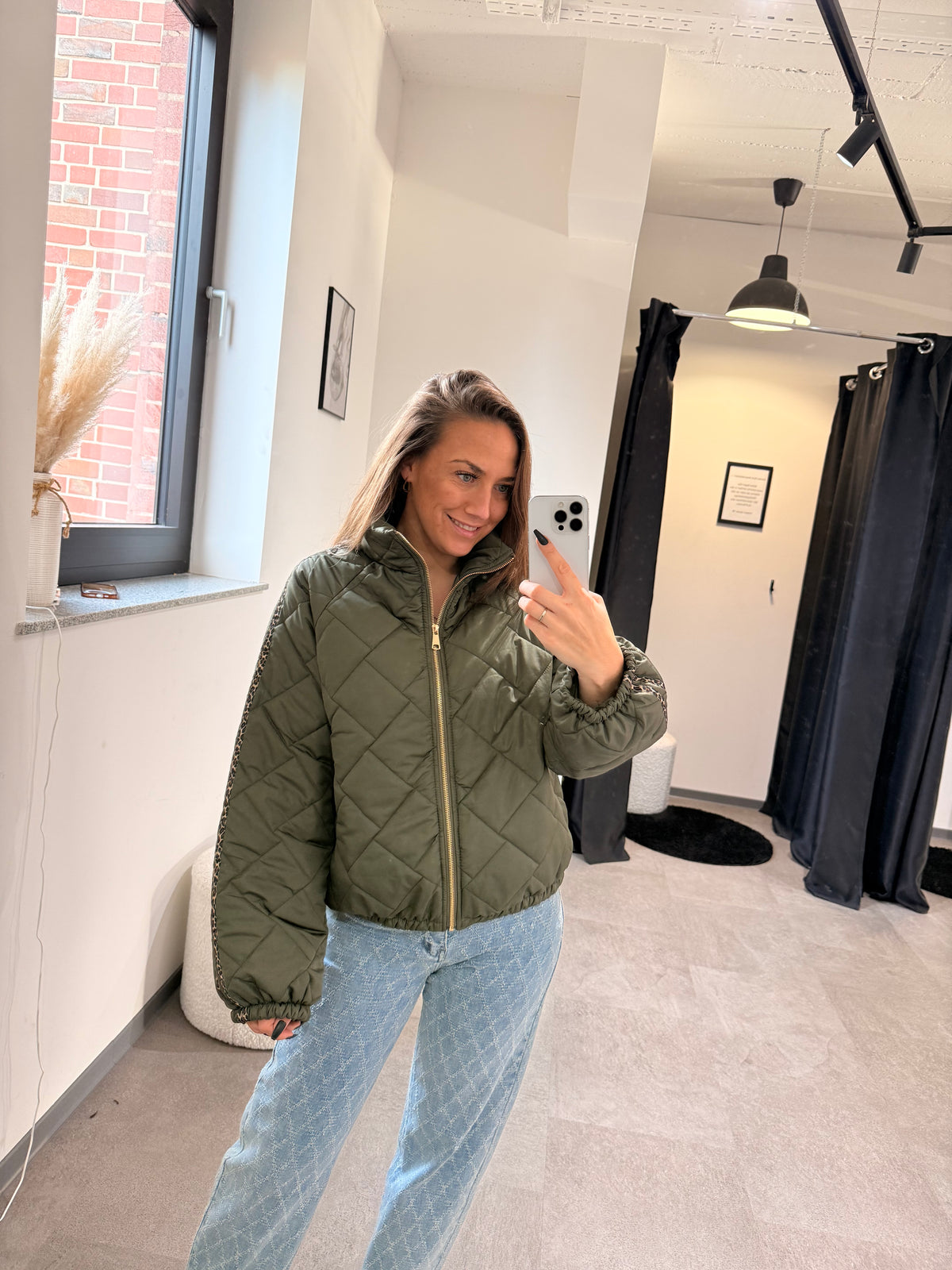 JACKE MIT LEO -9001- KHAKI - Sarahs Modeboutique