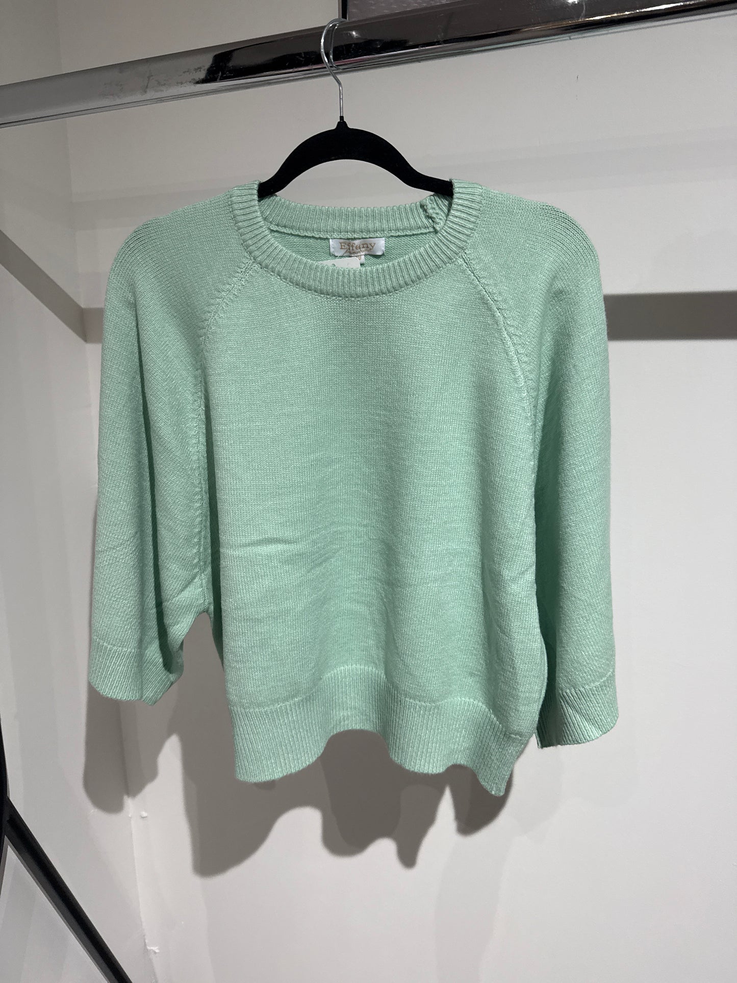 Basic Pullover kurzer Arm -6675- mint
