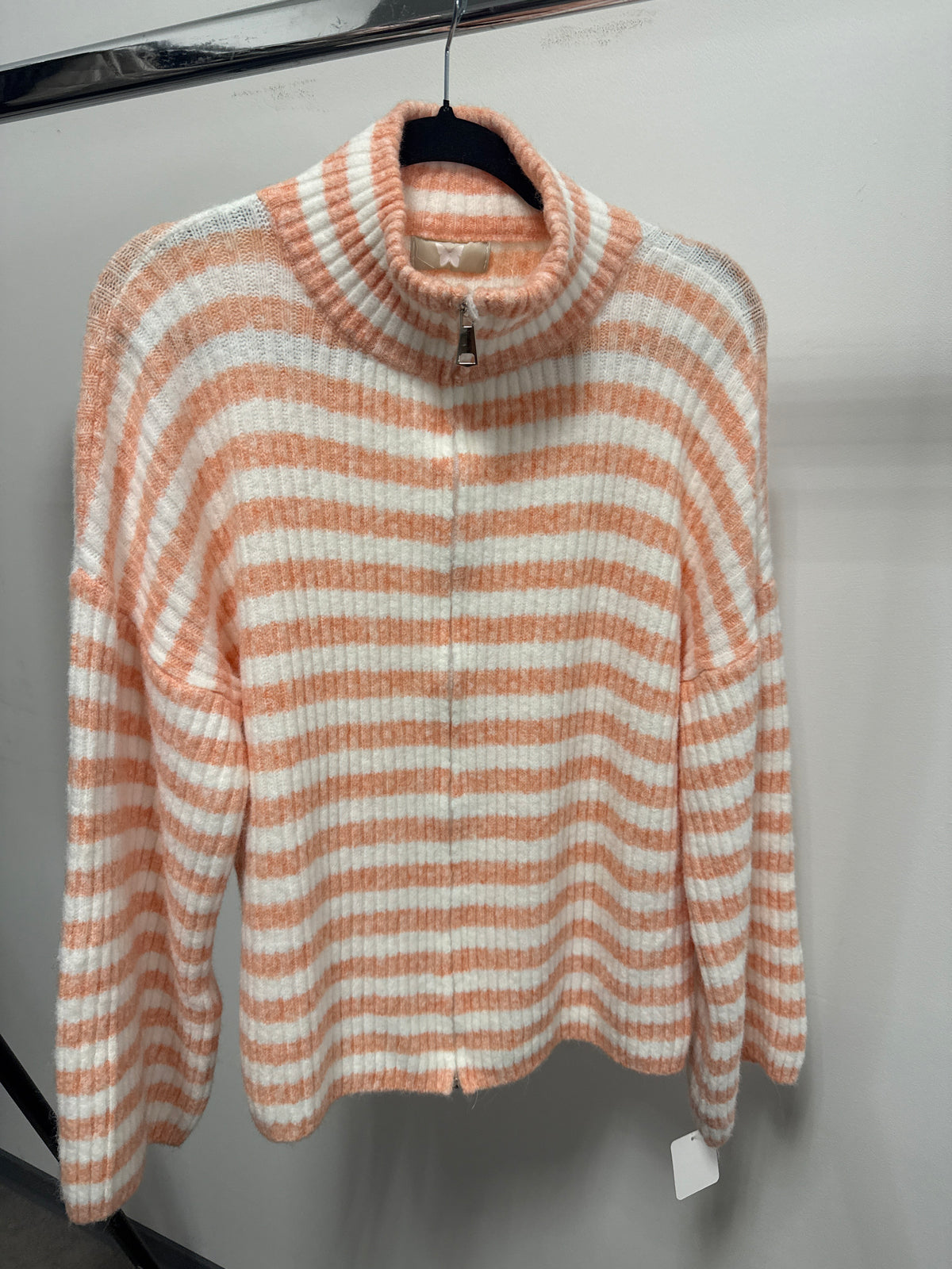 ZIPPER JACKE GESTREIFT -9010- ORANGE - Sarahs Modeboutique