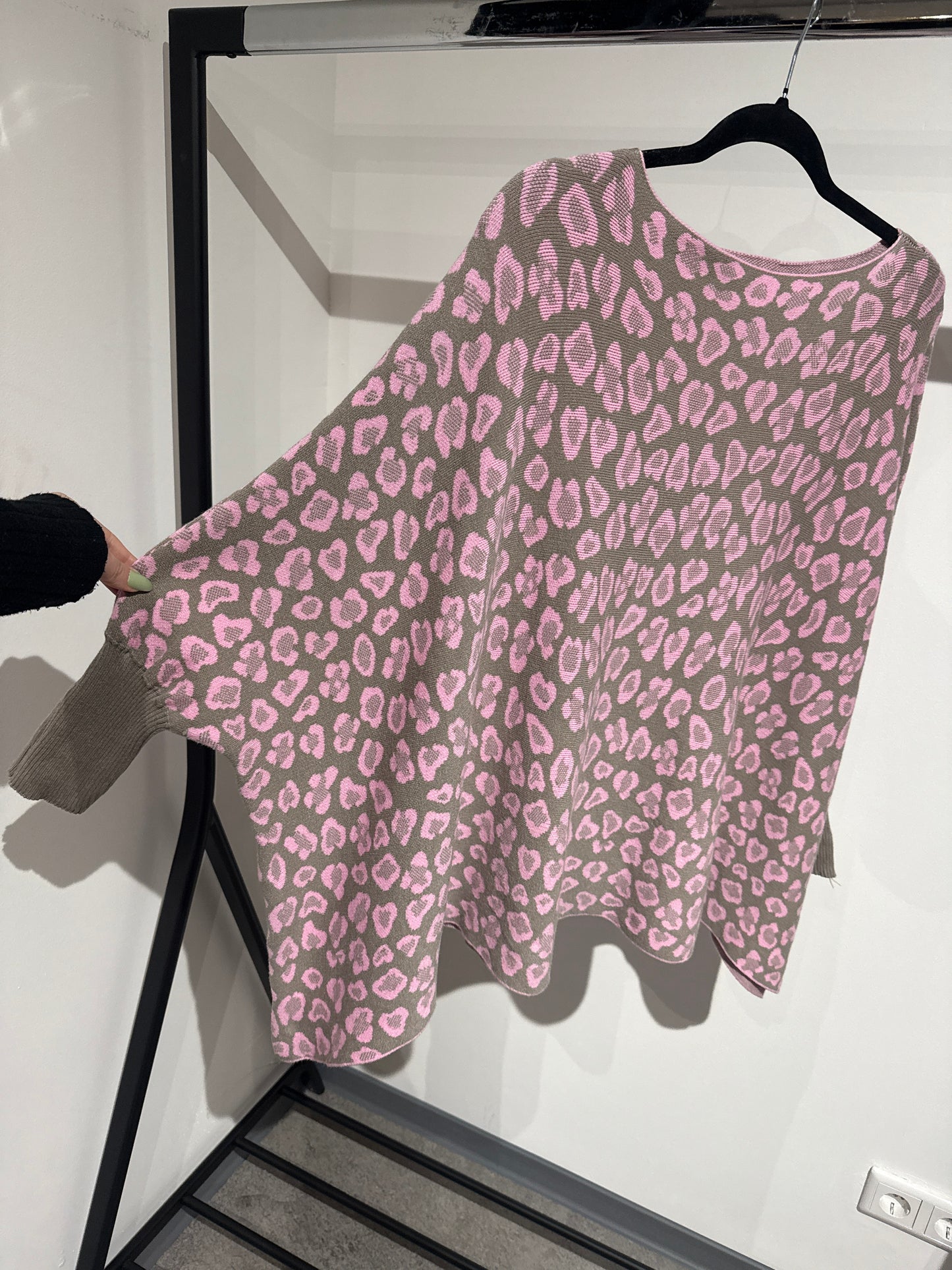Leopulli overzise -6673- rosa/taupe