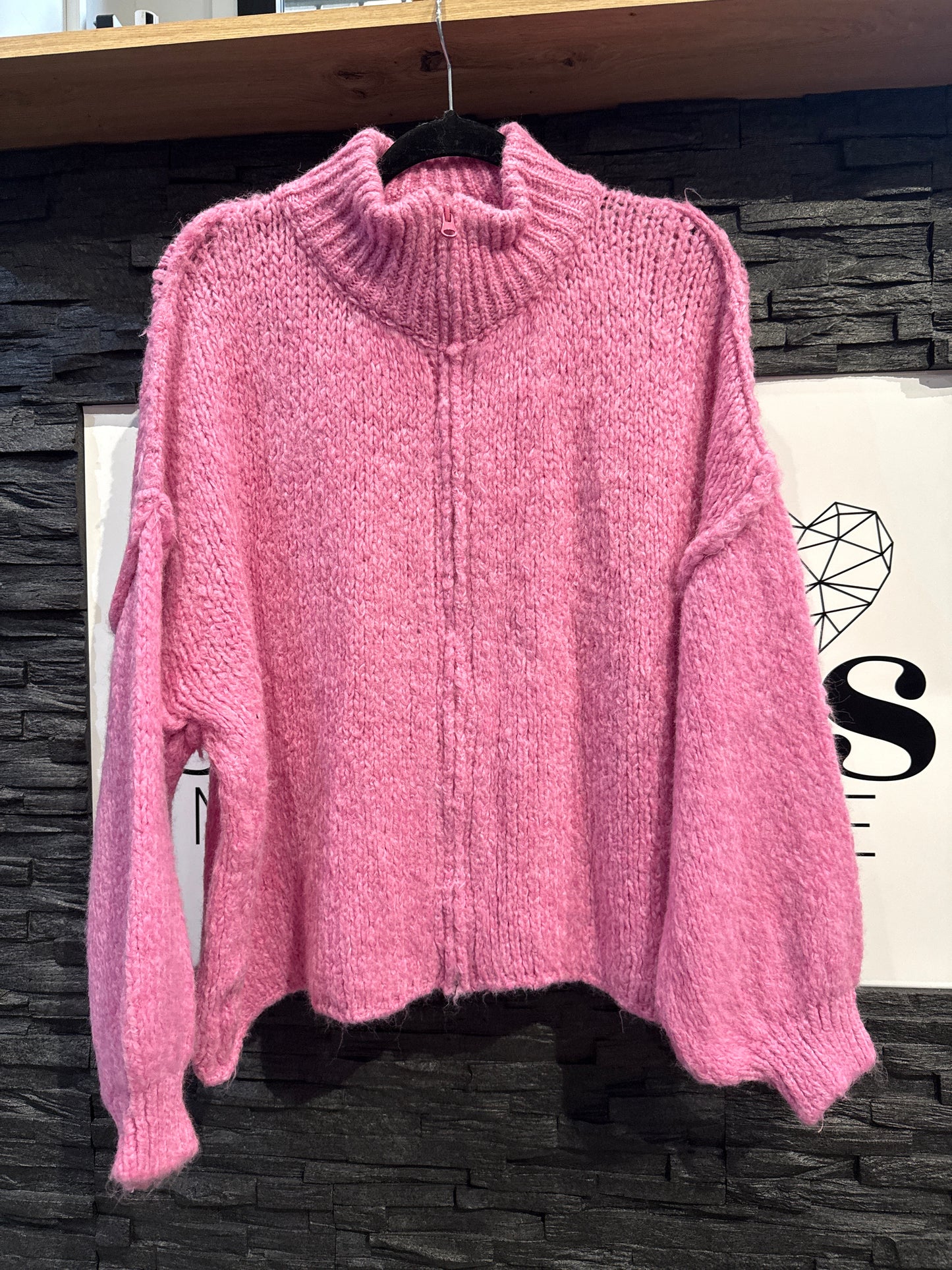 OVERZISE LIEBLINGSPULLI ZIPPER -7889- PINK