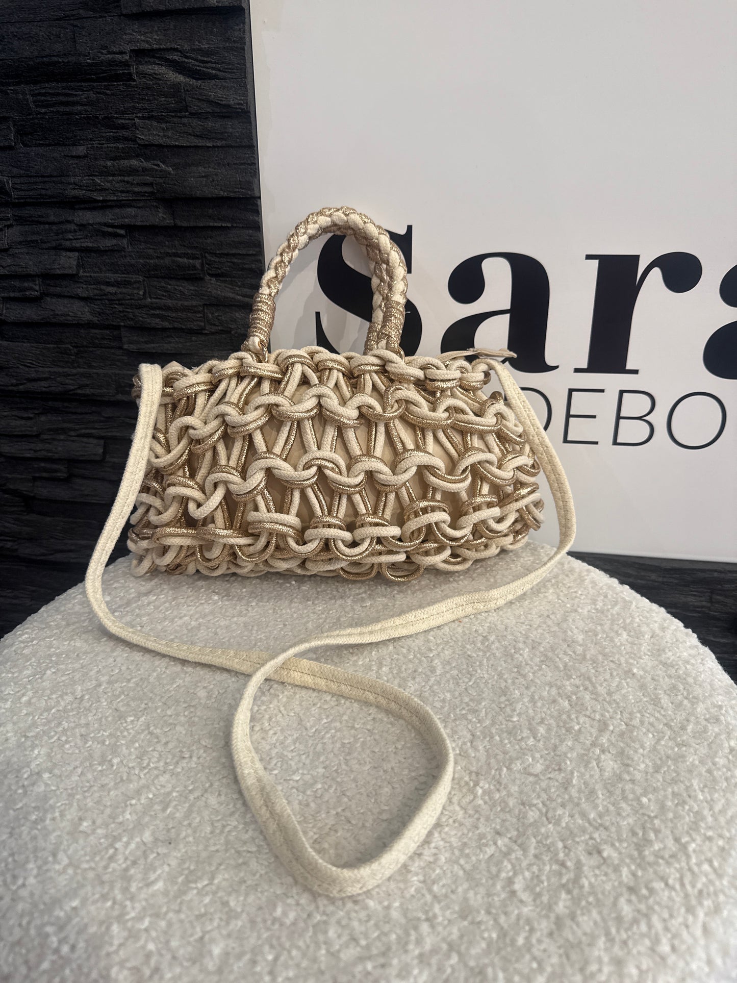 TASCHE GEFLOCHTEN -1367- BEIGE