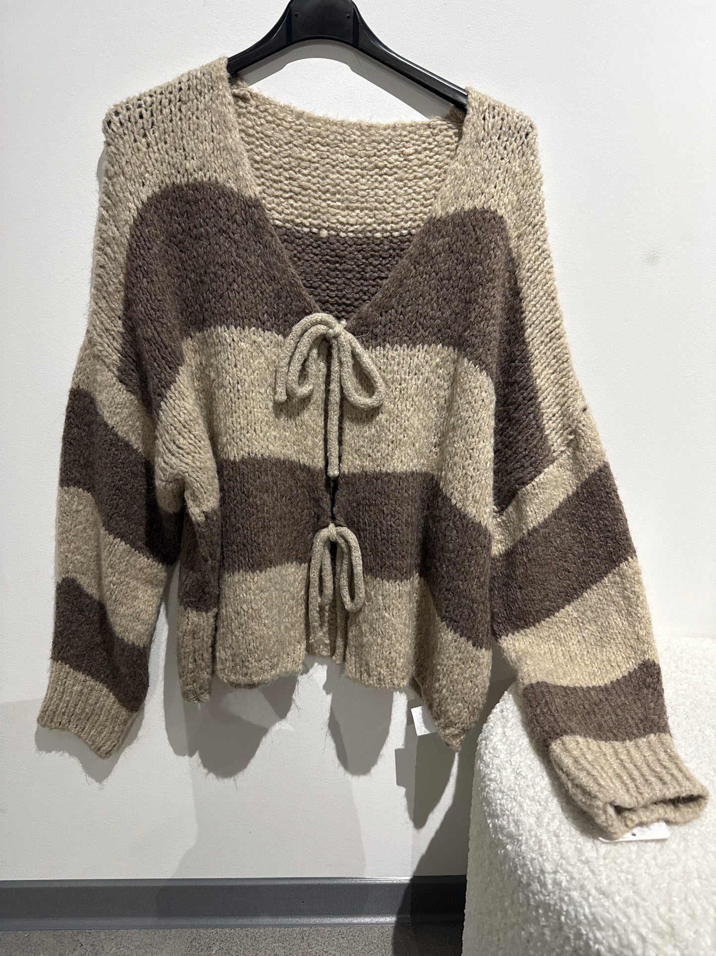 Cardigan -8090- beige/braun