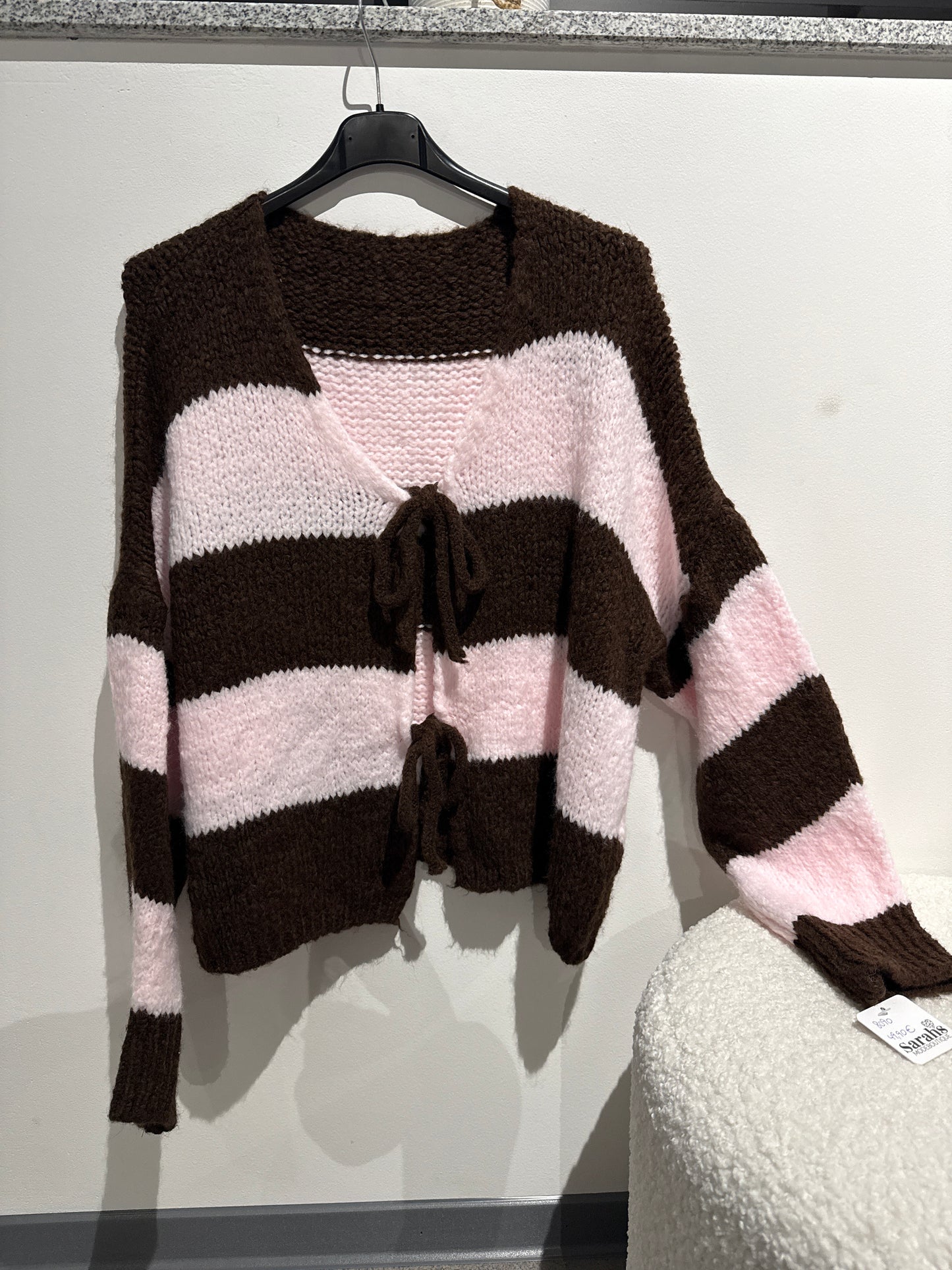Cardigan -8090- Braun/rosa