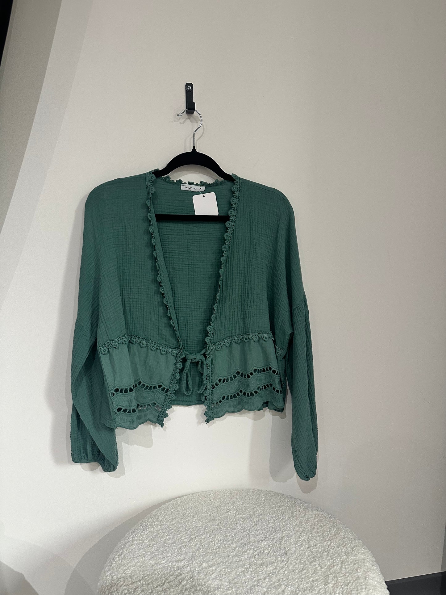 Musselinbluse -3923- Petrol