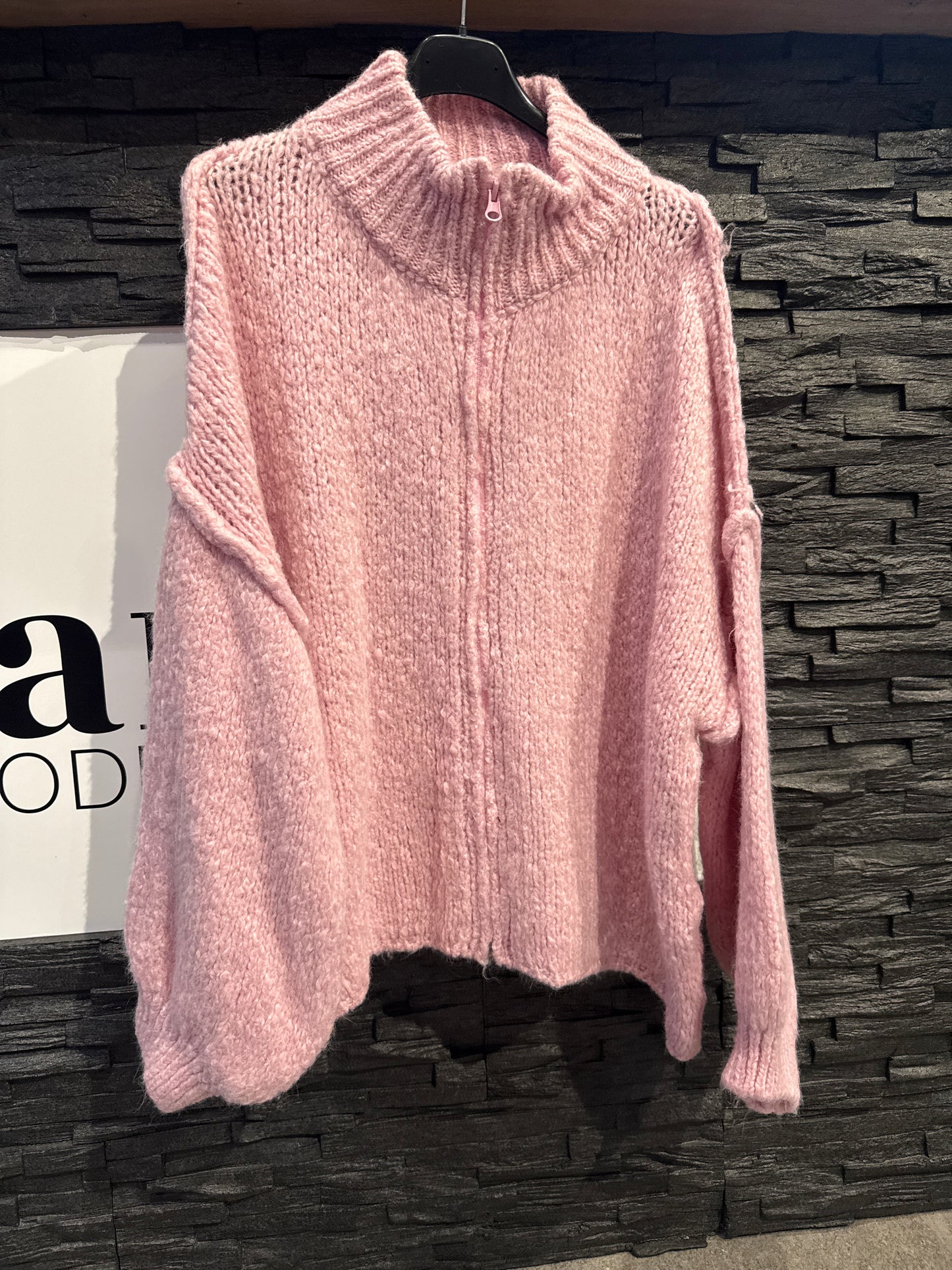 OVERZISE LIEBLINGSPULLI ZIPPER -7889- ROSA