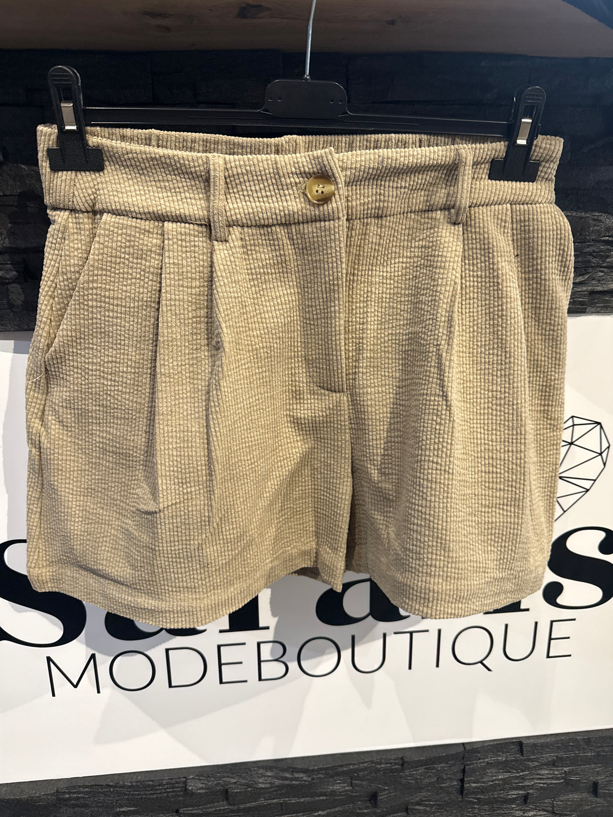 CORD-SHORTS -6555- TAUPE