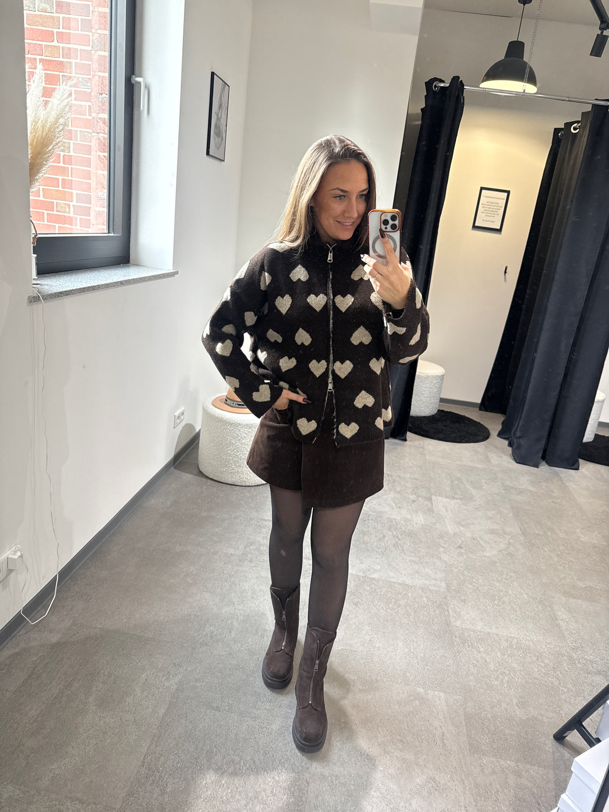 STRICKJACKE -4479- BRAUN - Sarahs Modeboutique