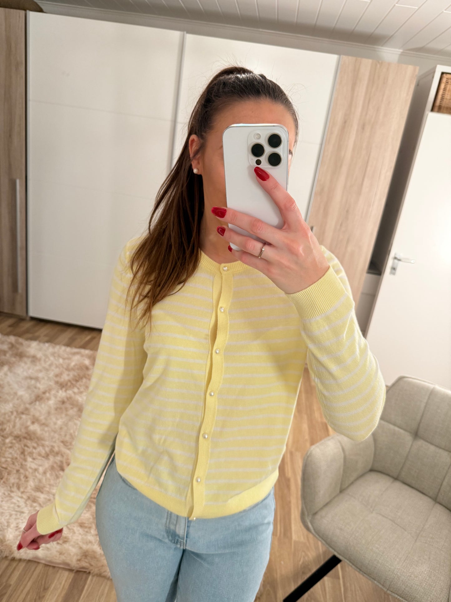 Strickjacke gelb -1996- - Sarahs Modeboutique