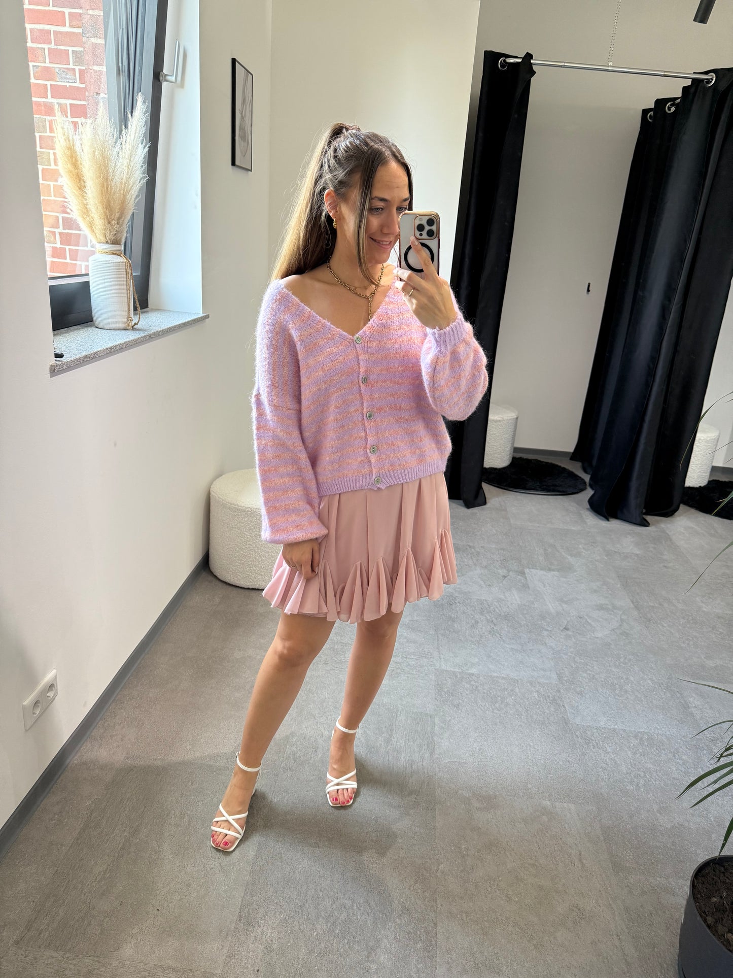 Cardigan -7362- rosa/flieder
