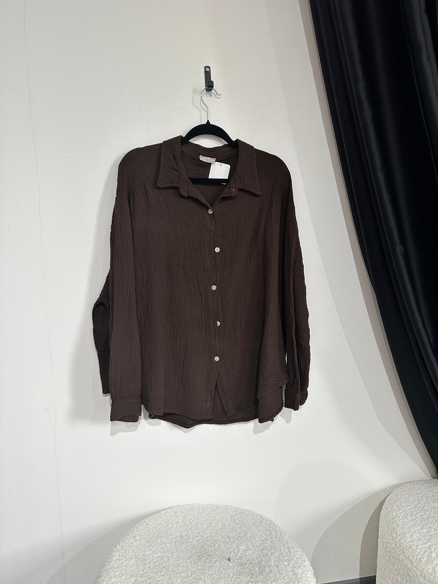 Musselinbluse dunkelbraun -263- - Sarahs Modeboutique