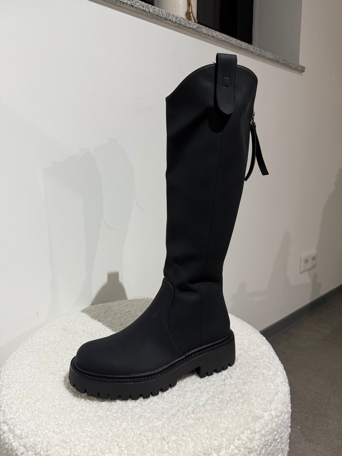 Stiefel matt schwarz -7555-
