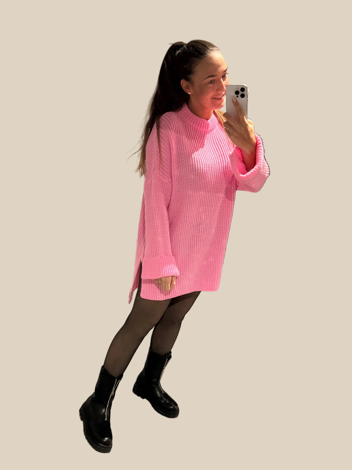Schlitzpulli-1596- Pink - Sarahs Modeboutique