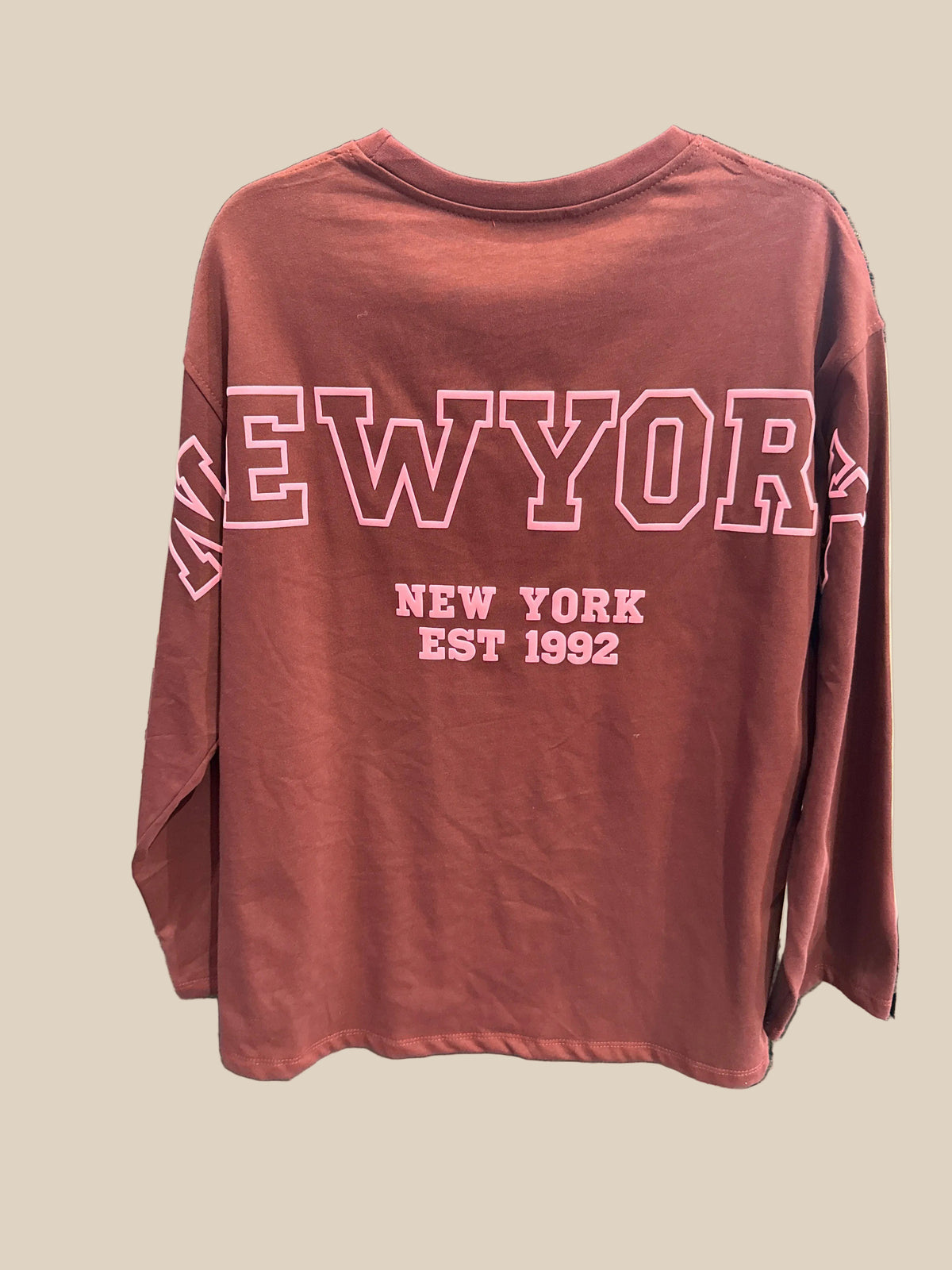 SWEATSHIRT NEW YORK -6002- BORDEAUX - Sarahs Modeboutique