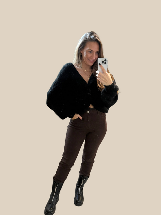 PULLOVER MIT KNOTEN -9008- SCHWARZ