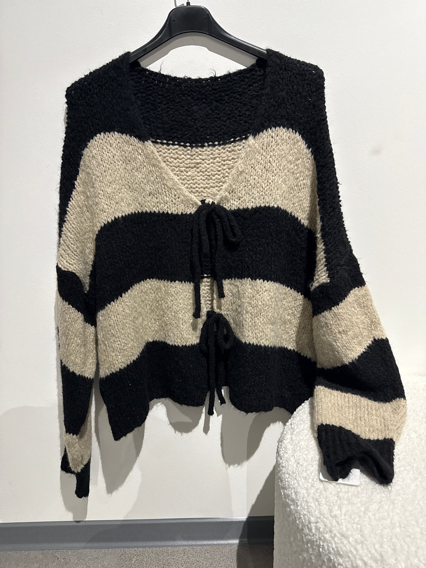 Cardigan -8090- beige/schwarz