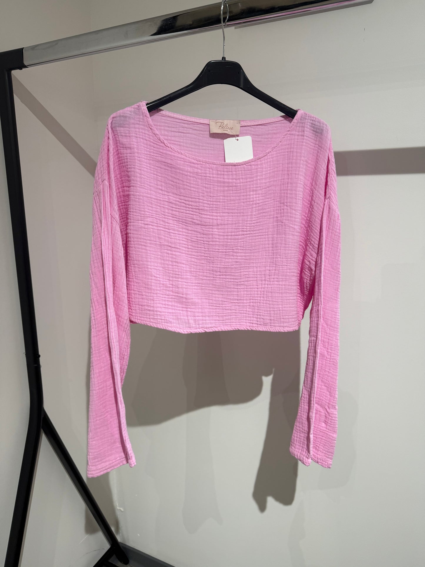 MUSSELINSHIRT LANGARM -1571- ROSA - Sarahs Modeboutique