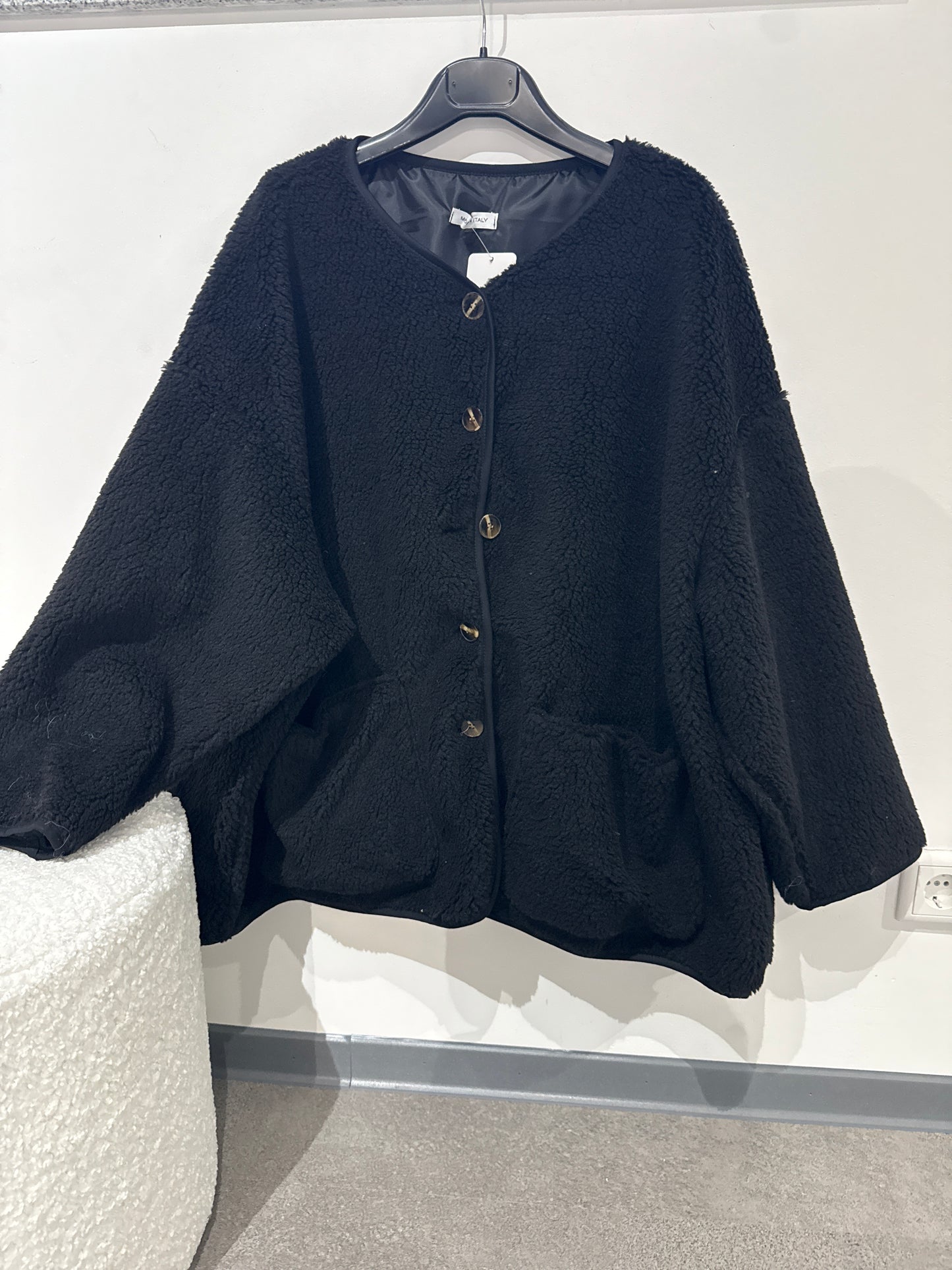 Teddyjacke overzise -1795- schwarz