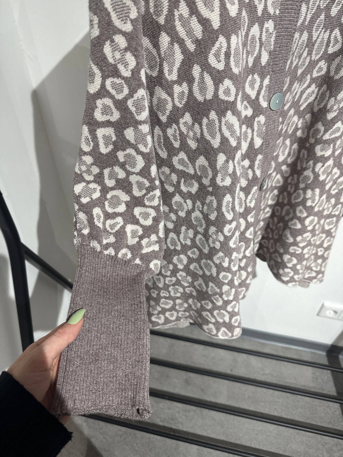 Leostrickjacke overzise -6672- taupe