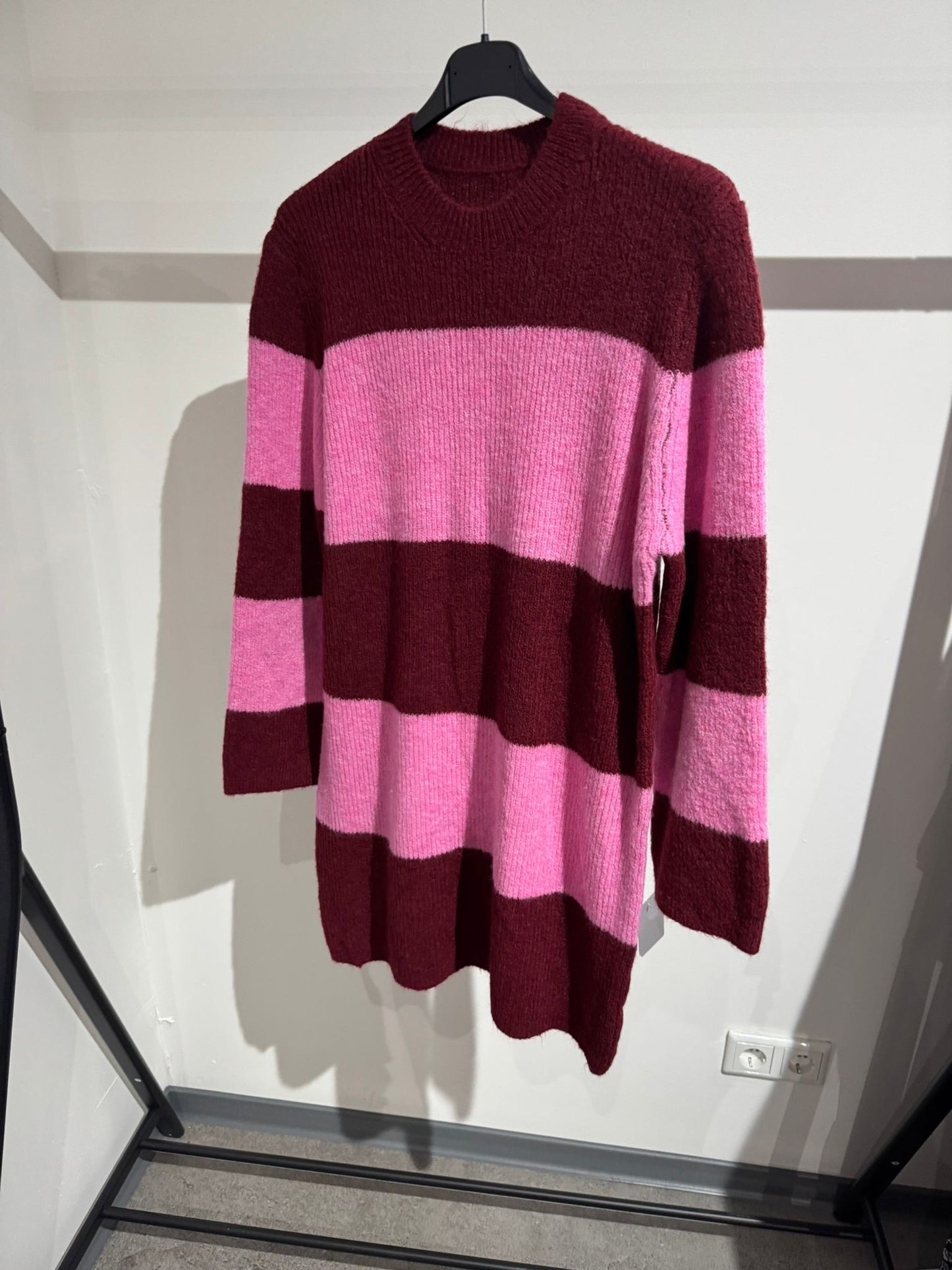 Pullikleid gestreift -3353- rot/pink