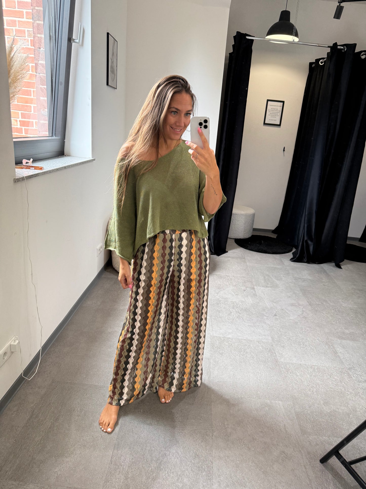 GEMUSTERTE HOSE -5999- KHAKI