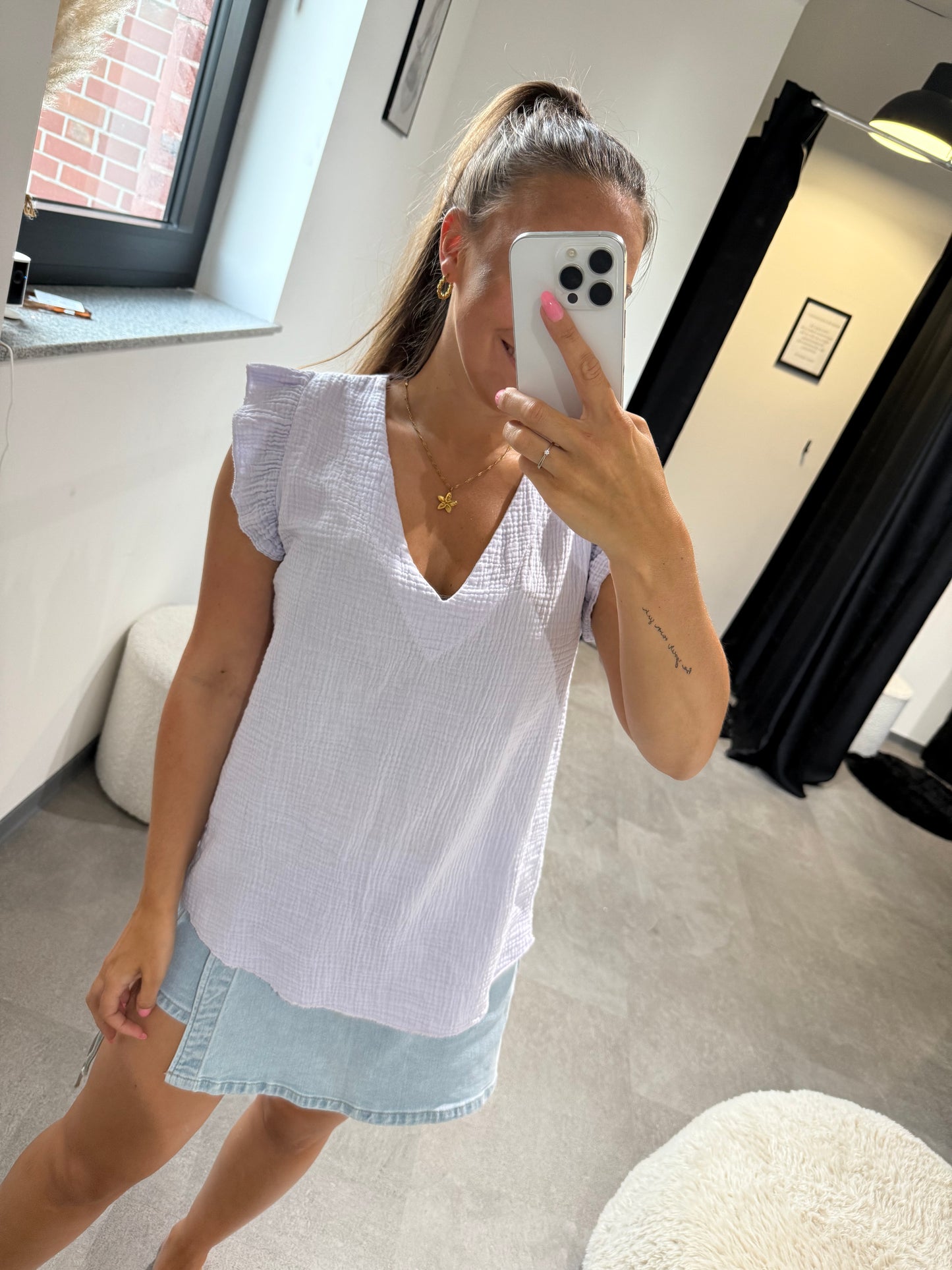 MUSSELINSHIRT -5559- FLIEDER