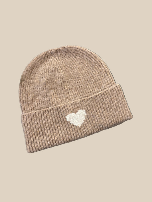 MÜTZE HERZ -5779- TAUPE