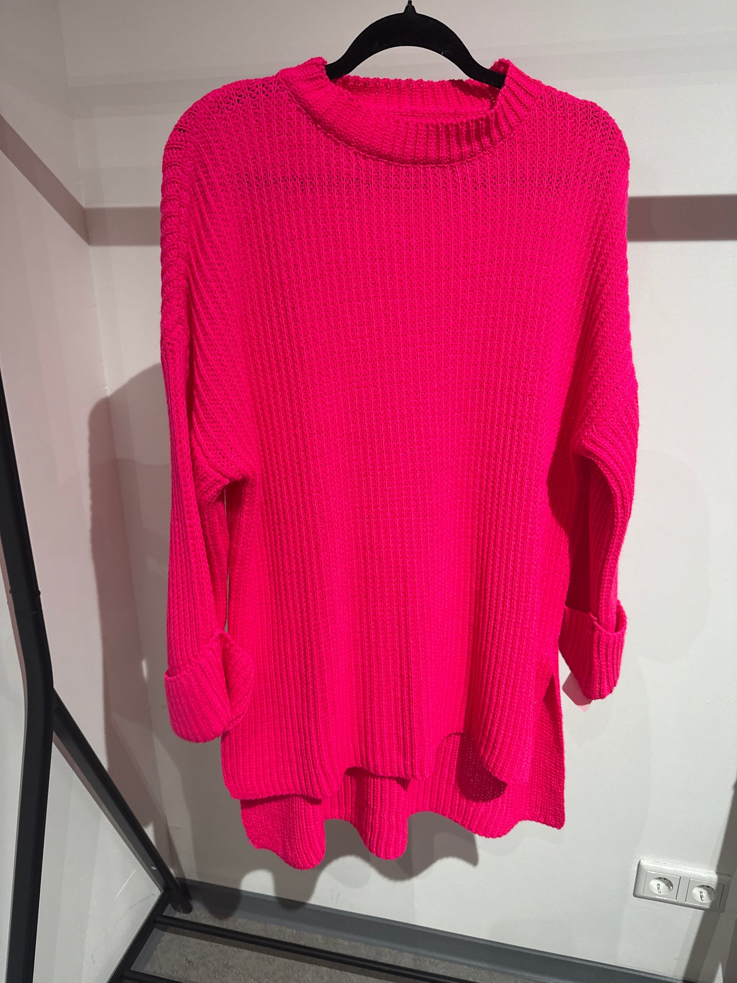 Schlitzpulli-1596- neonpink - Sarahs Modeboutique
