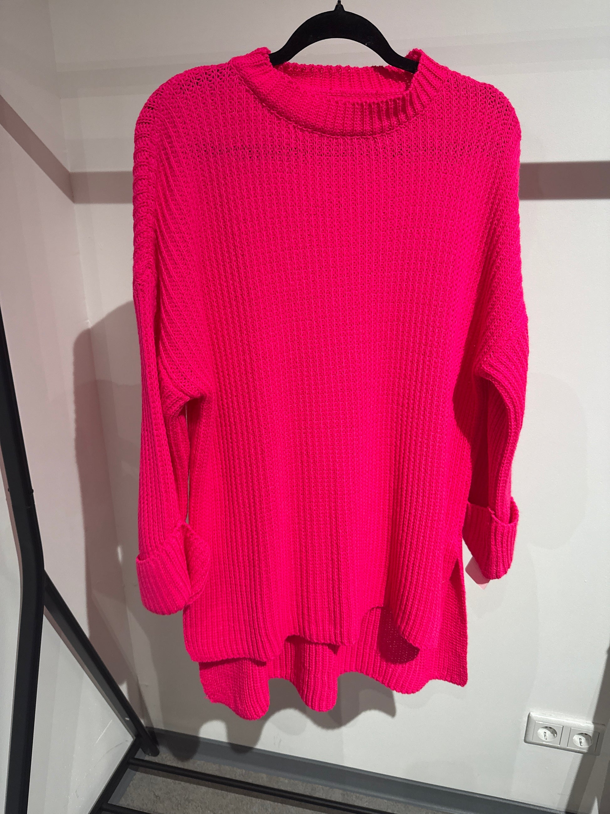 Schlitzpulli-1596- neonpink - Sarahs Modeboutique