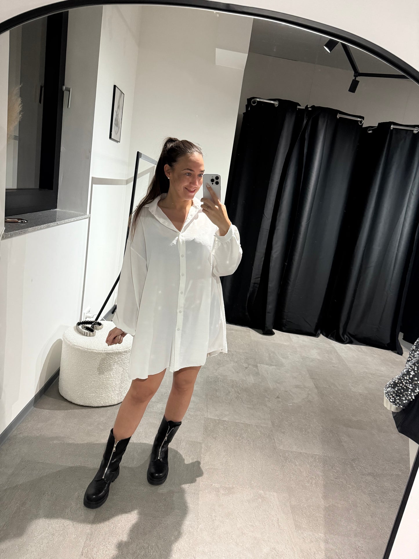 Bluse lang -8811- white - Sarahs Modeboutique