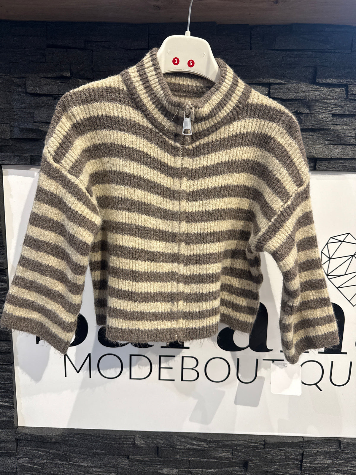 KINDER STRICKJACKE -6559- TAUPE