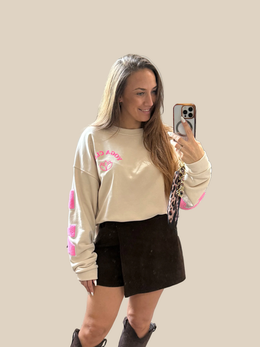 PULLOVER YOGA CLUB -4992- BEIGE - Sarahs Modeboutique