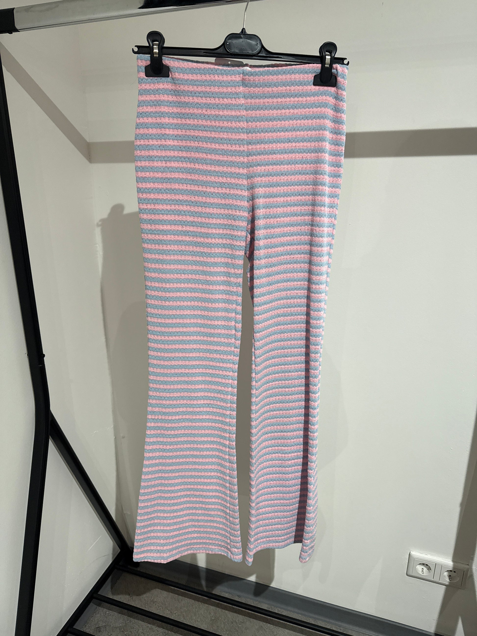 STRICKHOSE -1458- BLAU/ROSA - Sarahs Modeboutique