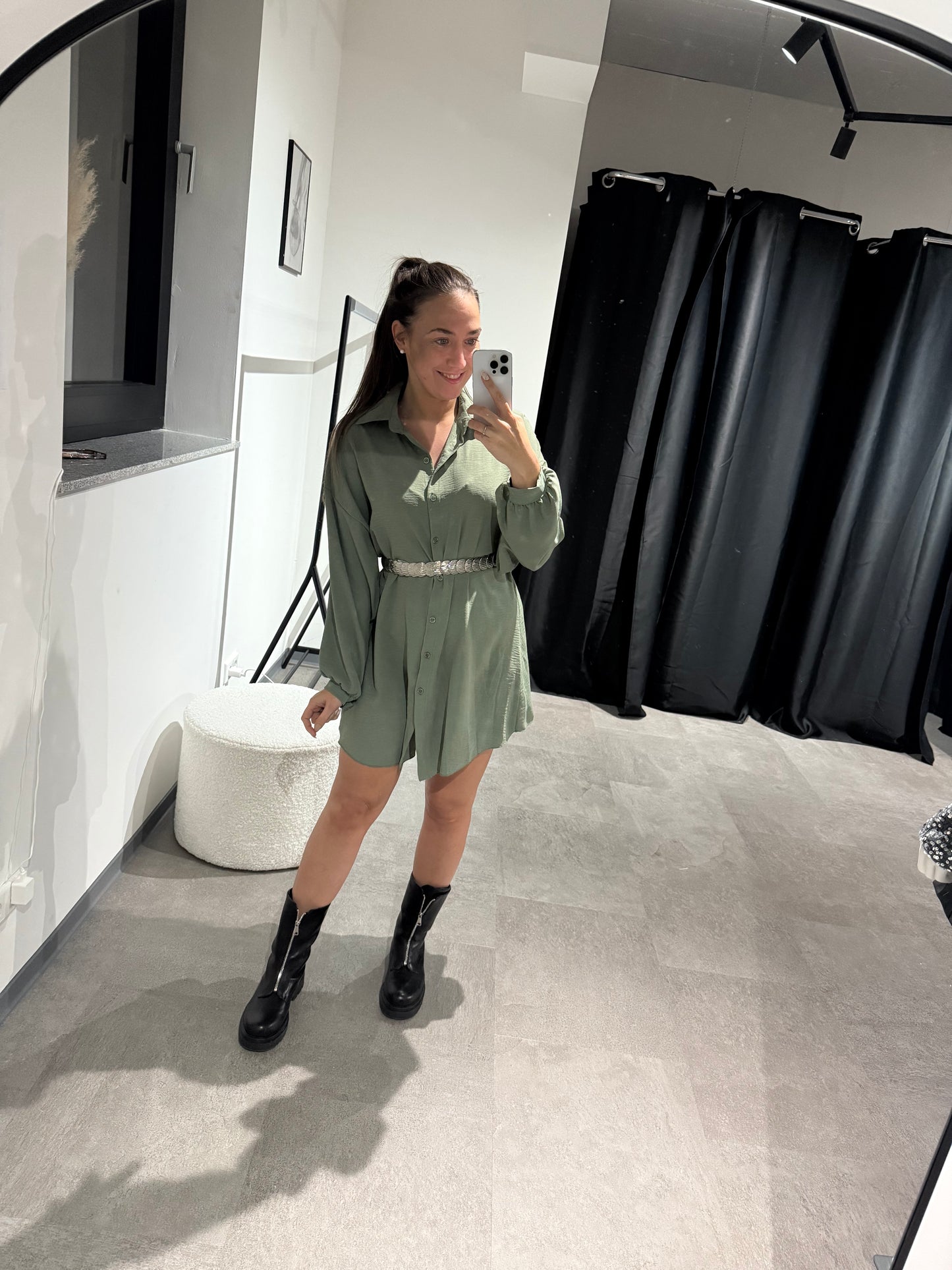 Bluse lang -8811- Khaki - Sarahs Modeboutique