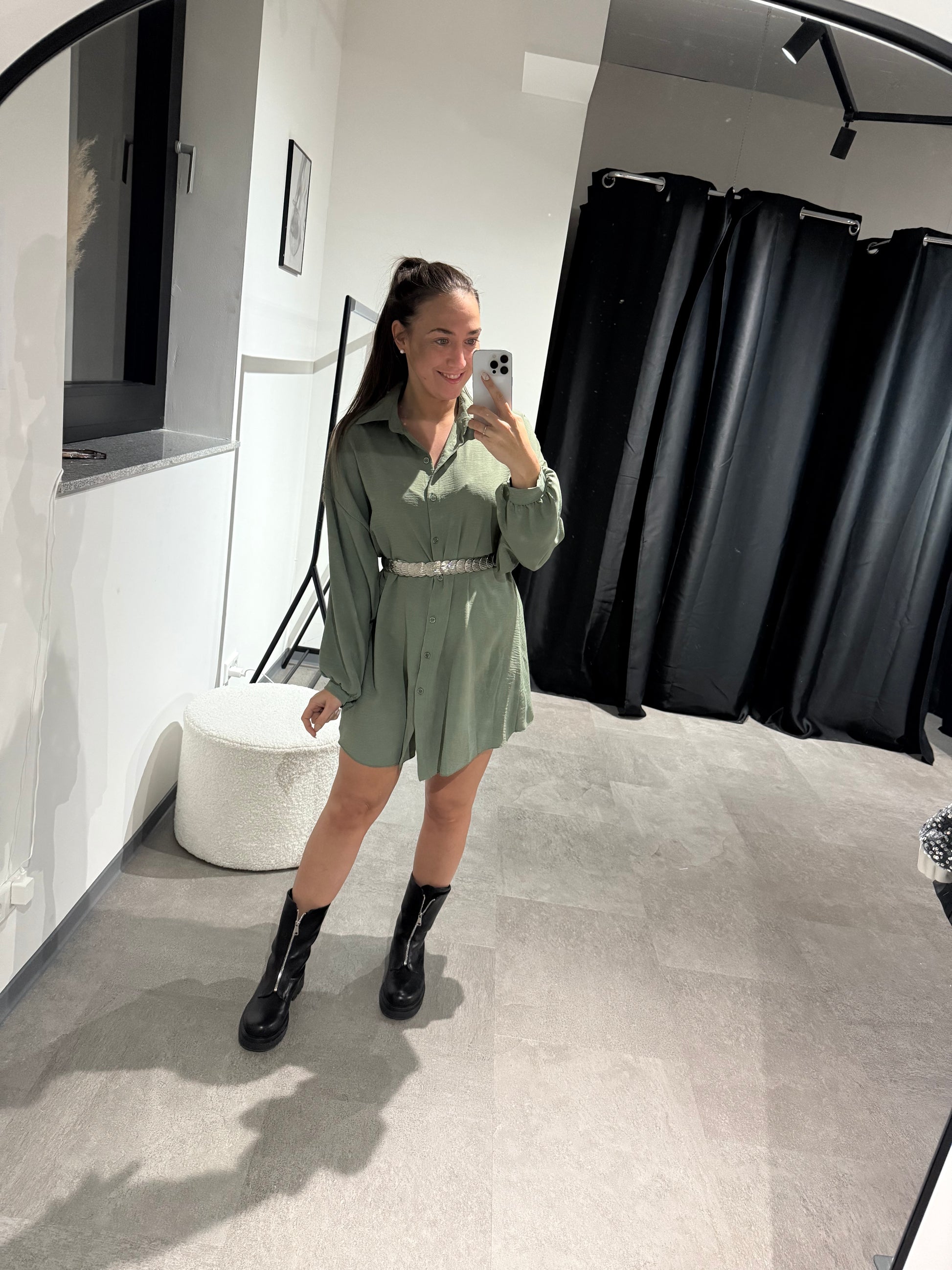 Bluse lang -8811- Khaki - Sarahs Modeboutique