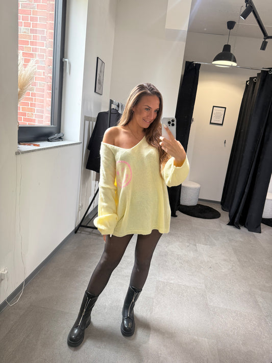 OVERZISE PULLOVER -7899- GELB