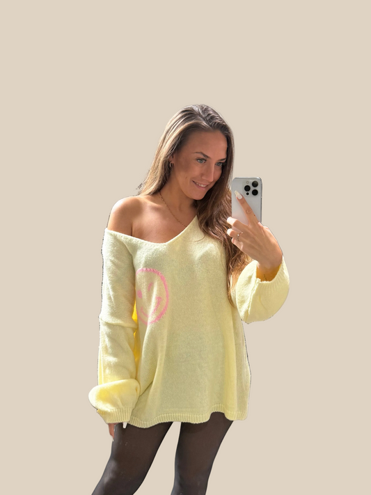 OVERZISE PULLOVER -7899- GELB - Sarahs Modeboutique