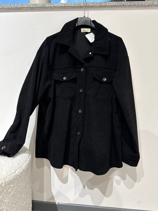 Cord Hemd -1799- schwarz