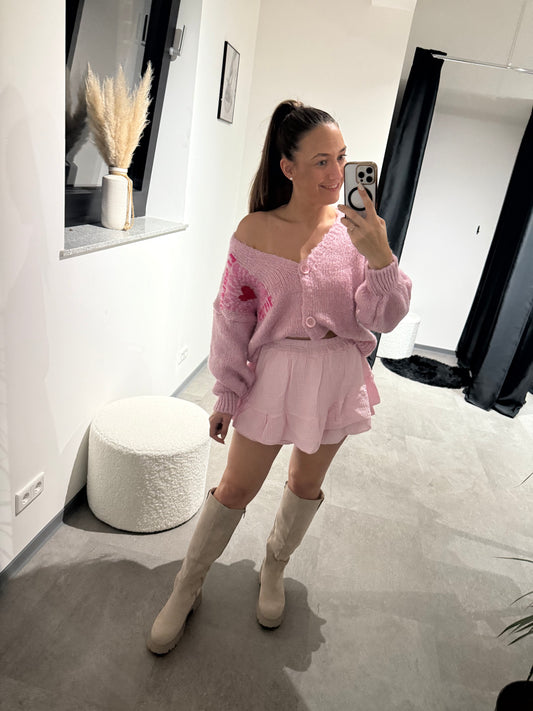 Strickjacke -5436- rosa