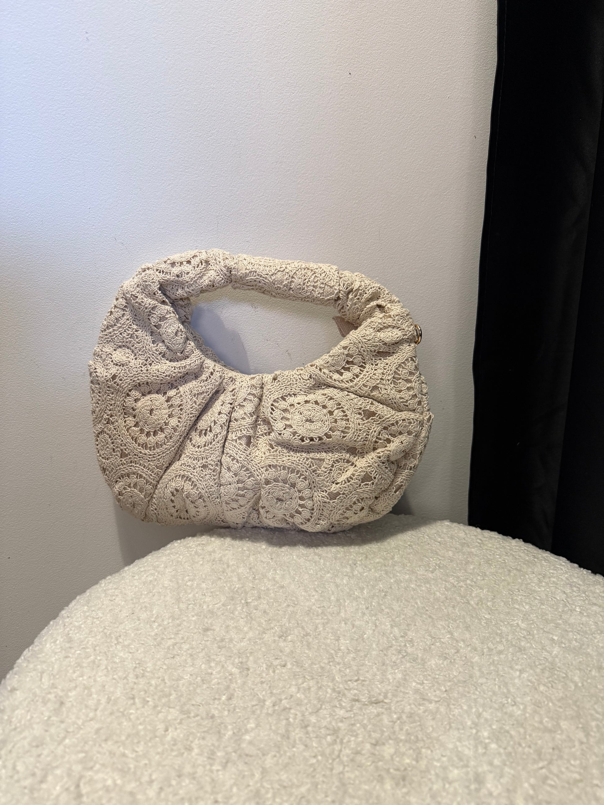 Lochstricktasche -1199- Creme - Sarahs Modeboutique