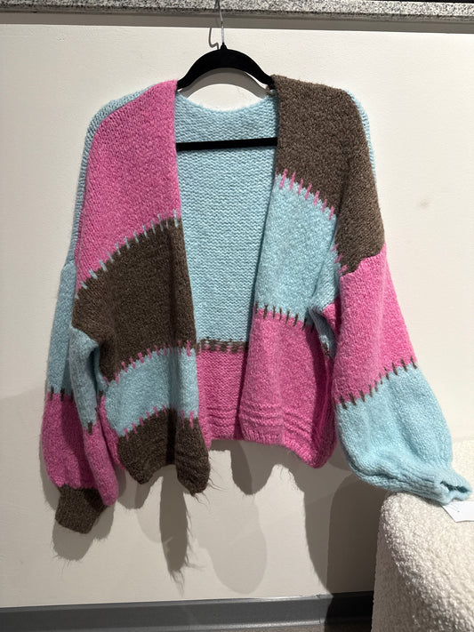 Cardigan -7645- Braun/blau