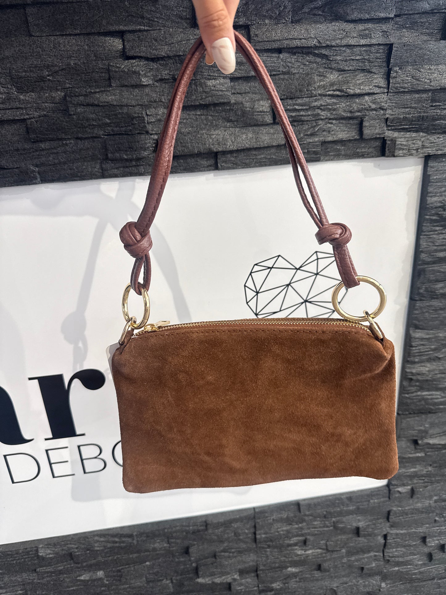 Tasche -7888- WILDLEDER BRAUN - Sarahs Modeboutique